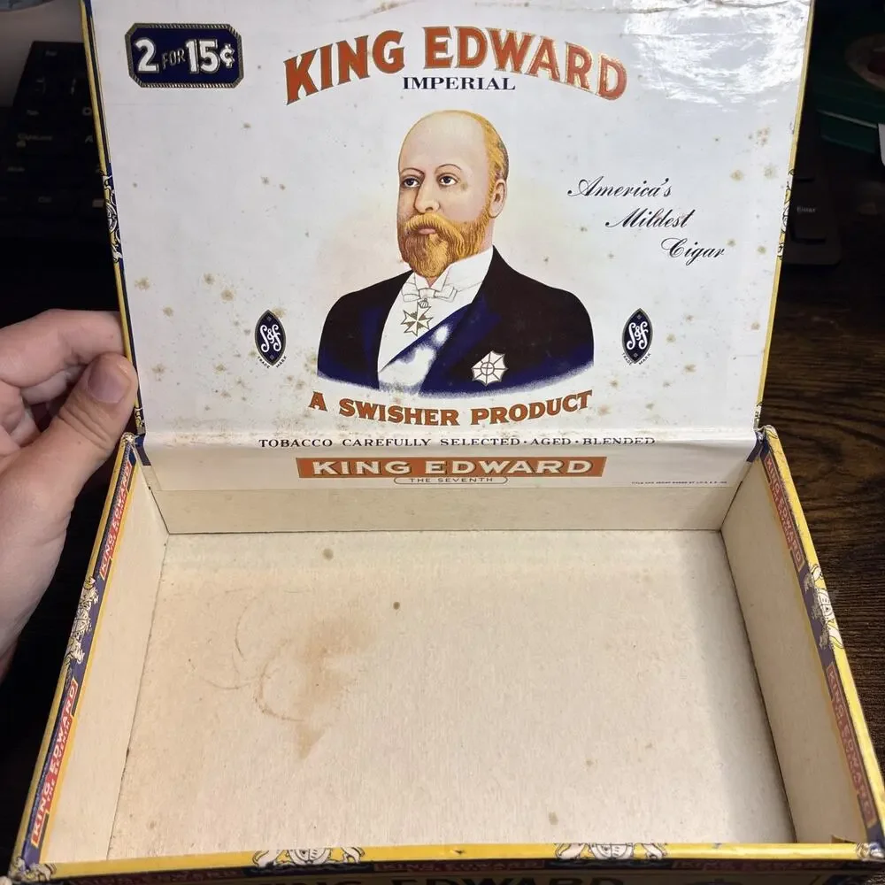 Vintage King Edward The Seventh Mild Tobacco 50 Cigars Empty Box